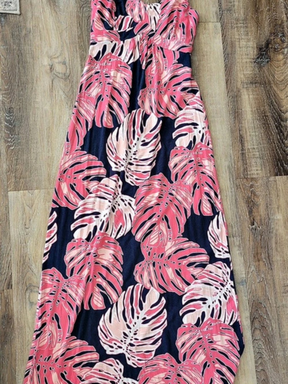 Tommy Bahama Tropical Floral Maxi Dress Pink & Blue Size XS Like New